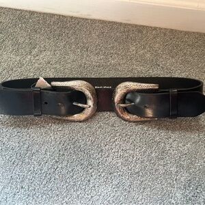 Streets Ahead Black Belt with Silver Buckle